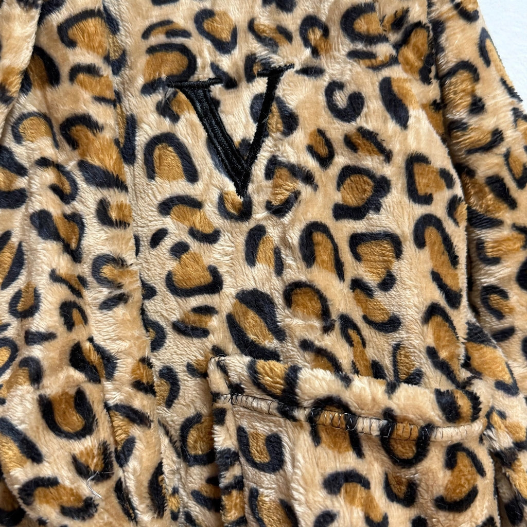 Bata de Casa Felpa Estampado Leopardo Camel - Las Cucadas