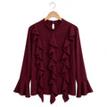 Blusa curvy con volantes y mangas acampanadas - Las Cucadas