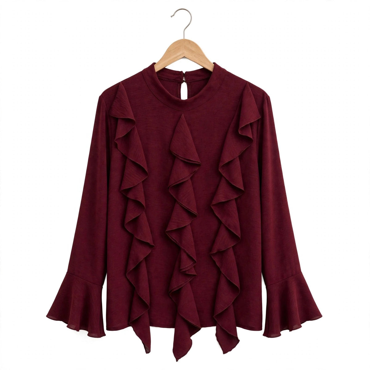 Blusa curvy con volantes y mangas acampanadas - Las Cucadas