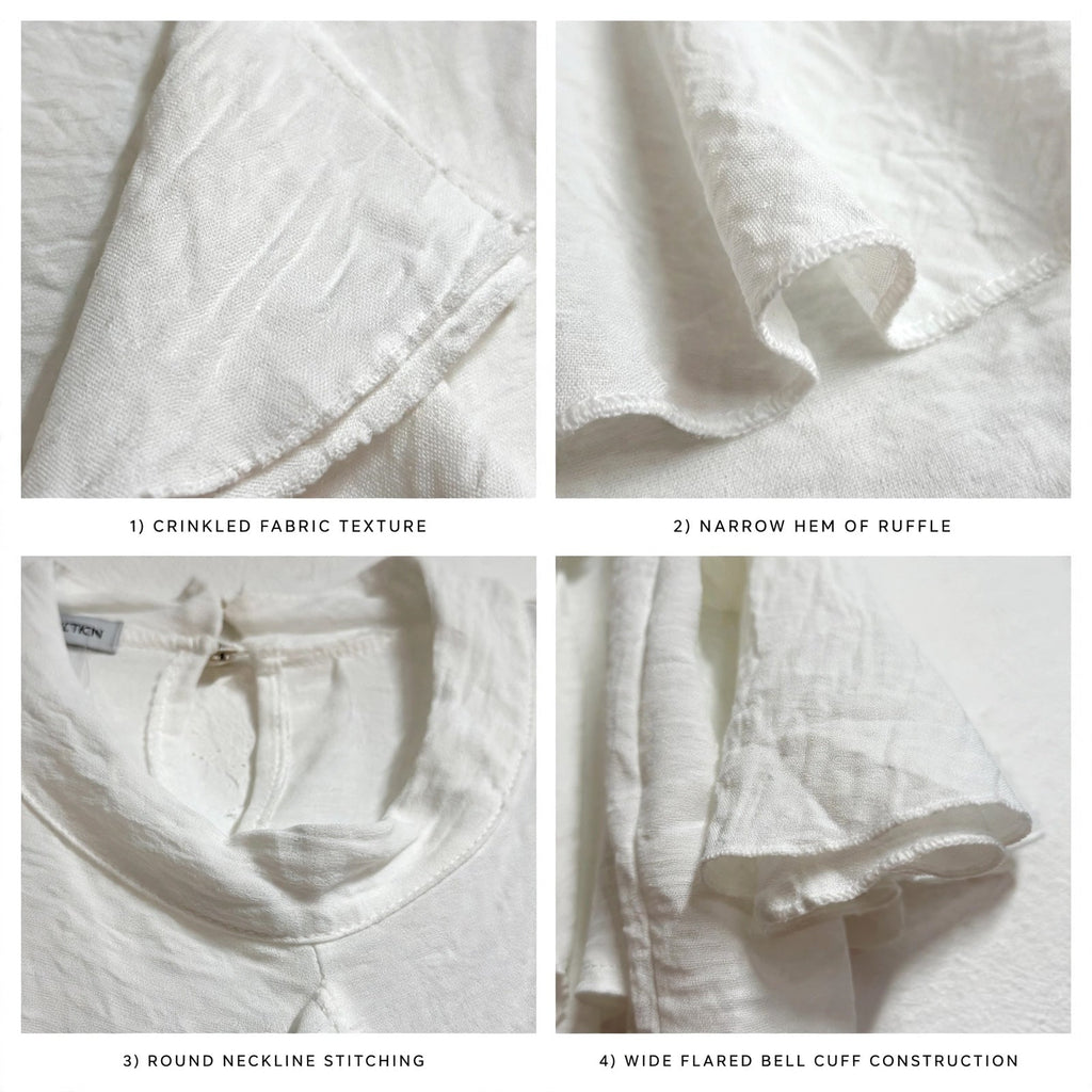 Blusa curvy con volantes y mangas acampanadas - Las Cucadas