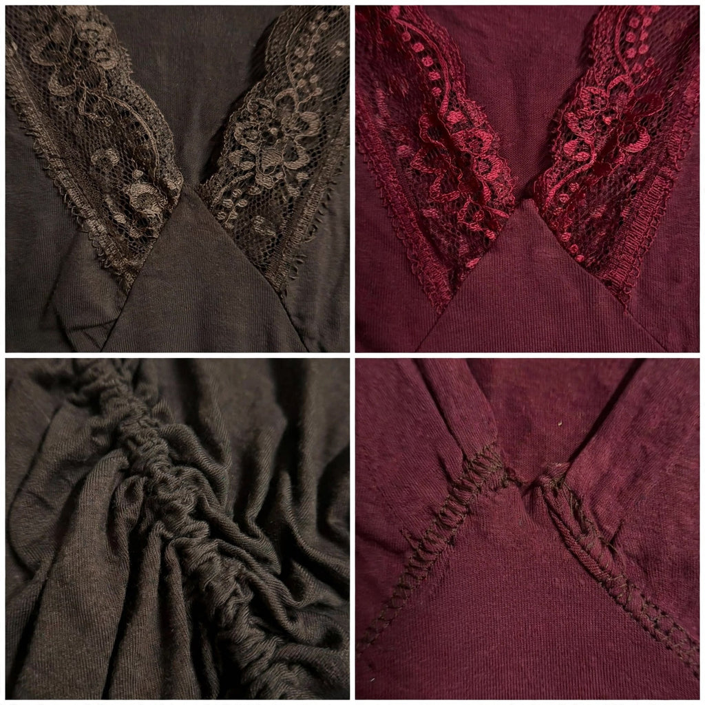 Blusa de manga larga con encaje en talla grande - Las Cucadas