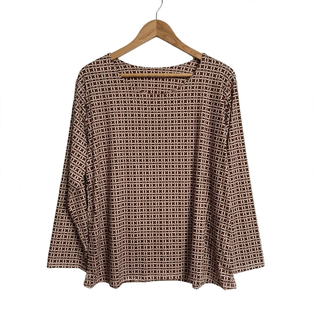 Blusa de manga larga con estampado geométrico en talla grande - Las Cucadas