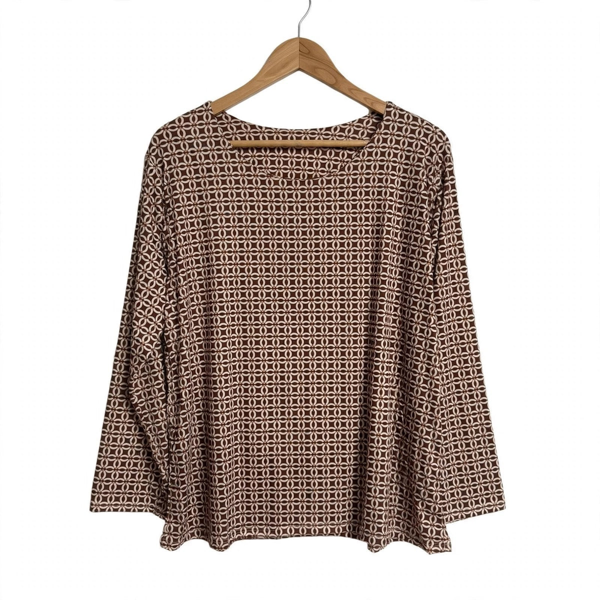 Blusa de manga larga con estampado geométrico en talla grande - Las Cucadas