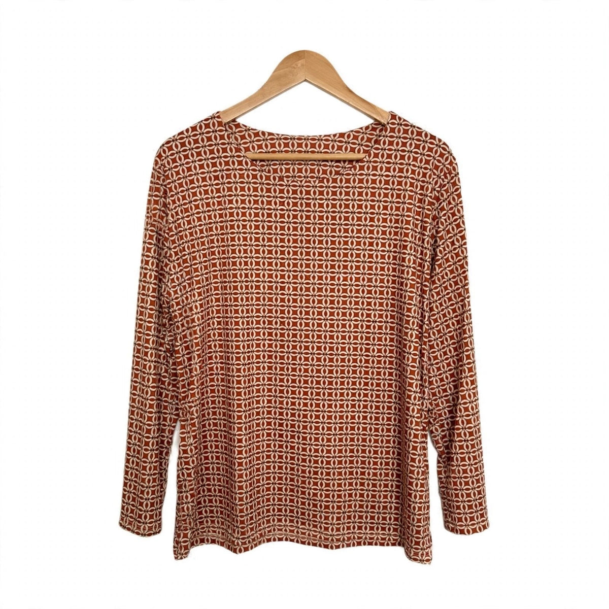 Blusa de manga larga con estampado geométrico en talla grande - Las Cucadas