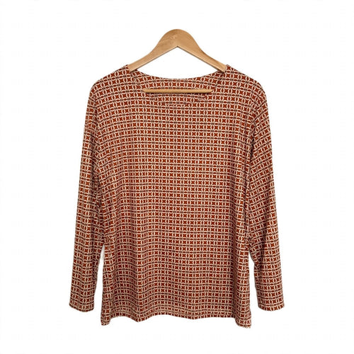 Blusa de manga larga con estampado geométrico en talla grande - Las Cucadas