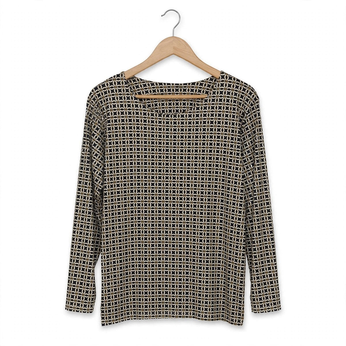 Blusa de manga larga con estampado geométrico en talla grande - Las Cucadas