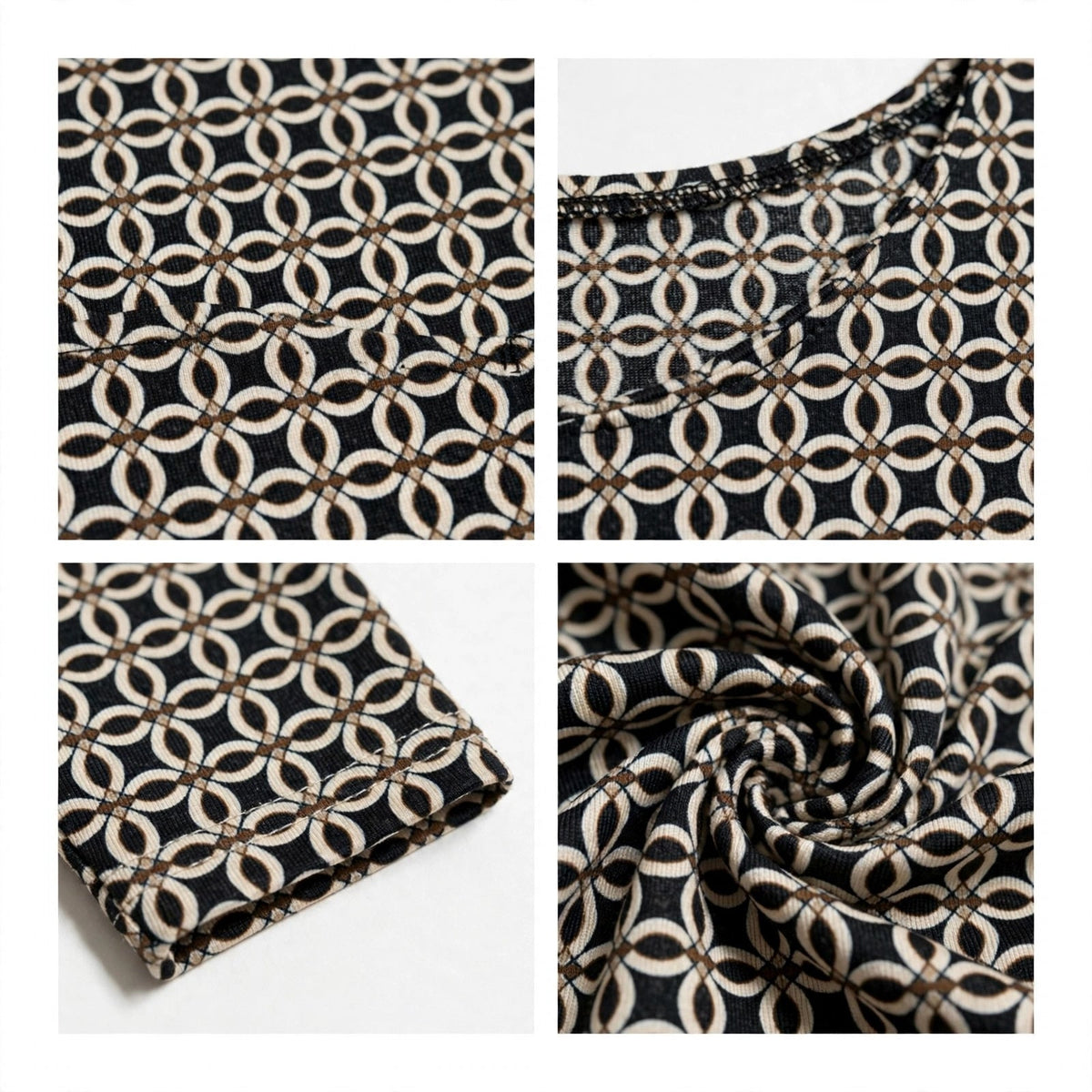 Blusa de manga larga con estampado geométrico en talla grande - Las Cucadas
