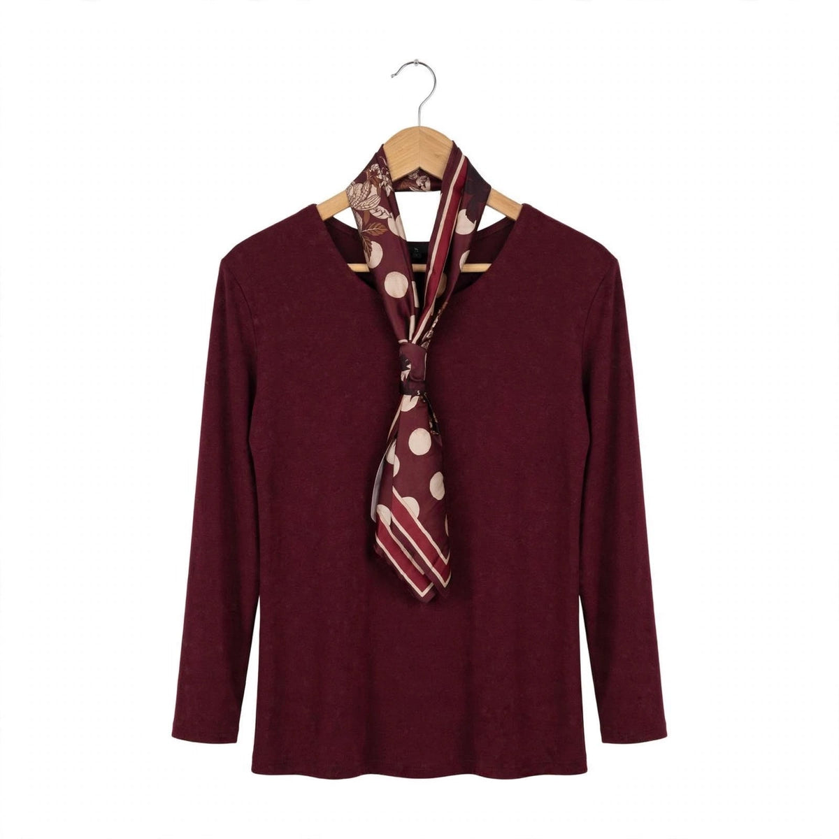 Blusa de manga larga con pañuelo incluido en talla grande - Las Cucadas