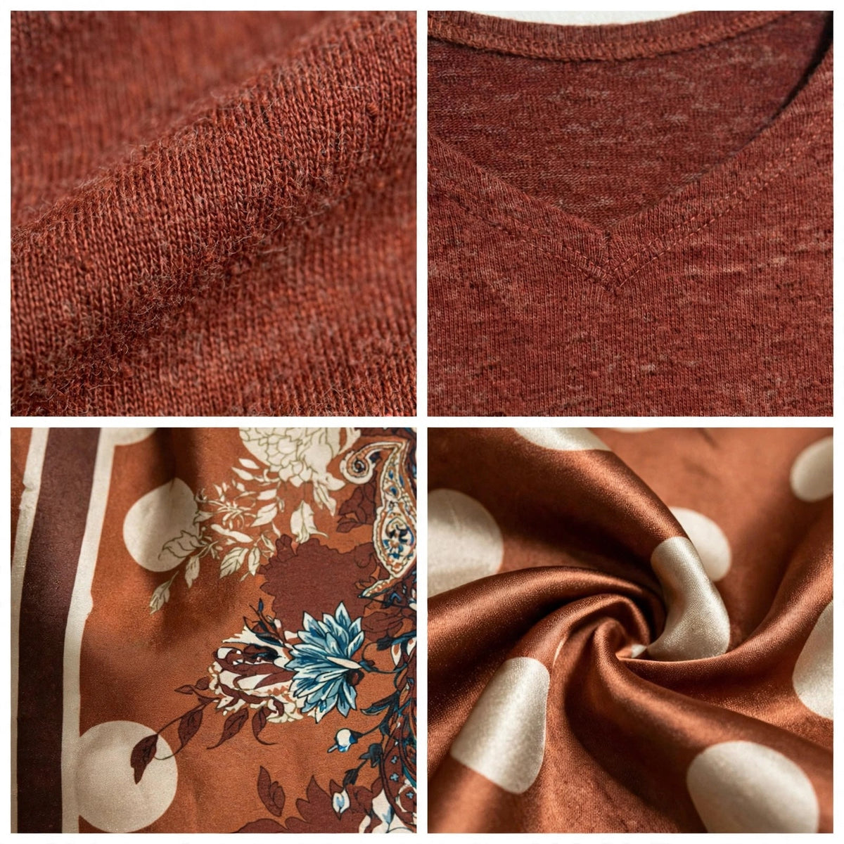 Blusa de manga larga con pañuelo incluido en talla grande - Las Cucadas