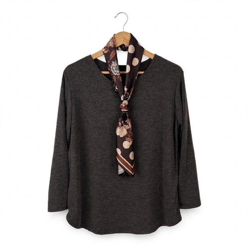 Blusa de manga larga con pañuelo incluido en talla grande - Las Cucadas