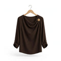 Blusa Elegante de Manga Larga Chocolate - Las Cucadas