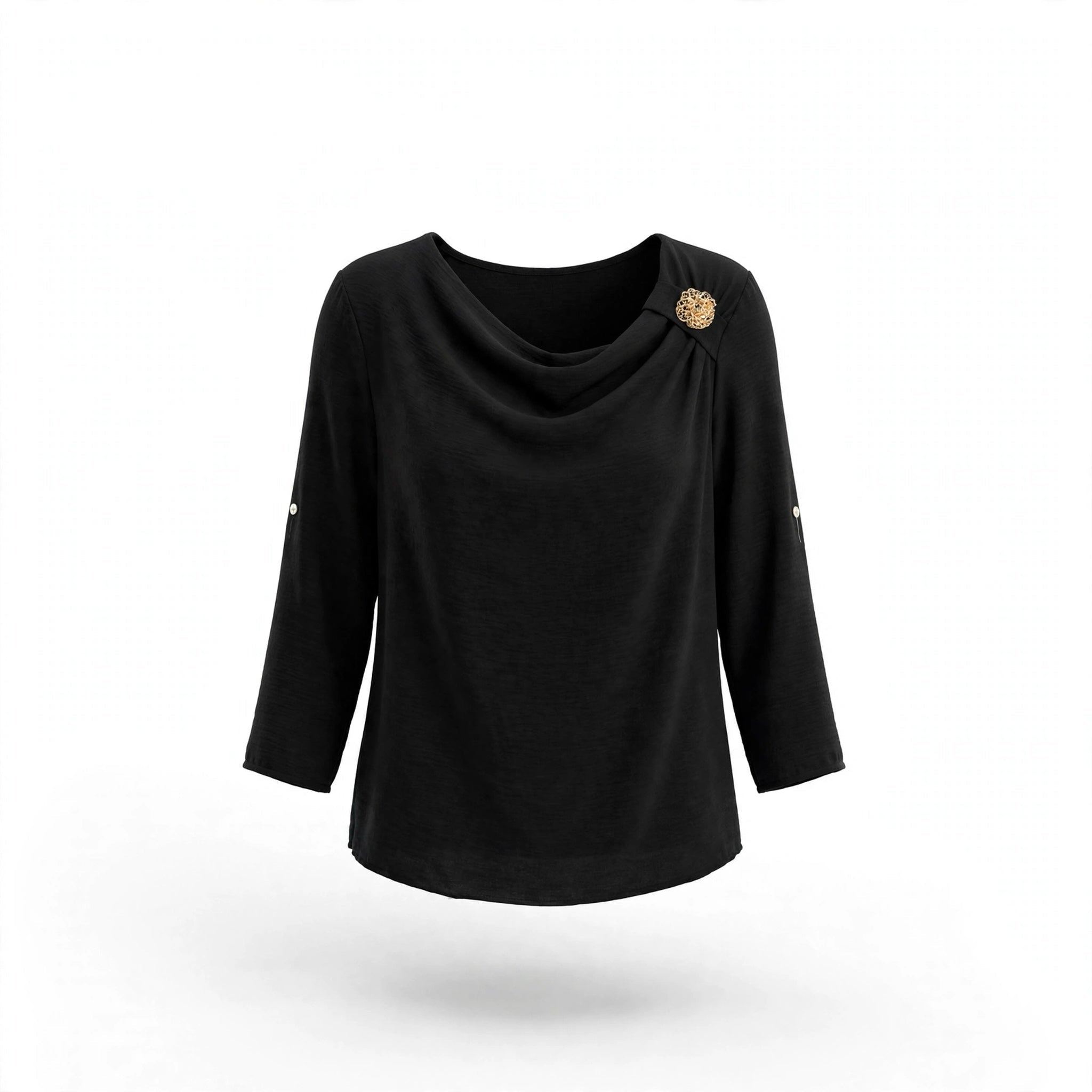 Blusa Elegante De Manga Larga Oscura - Las Cucadas