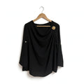 Blusa Elegante De Manga Larga Oscura - Las Cucadas