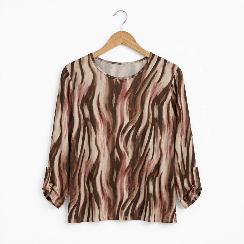 Blusa Estampada de Manga Larga para Mujer - Las Cucadas