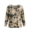Blusa Manga Larga Estampado Floral Tonos Tierra y Verde - Las Cucadas