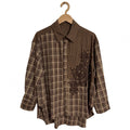 Camisa Curvy de cuadros con aplique de encaje brillante - Las Cucadas