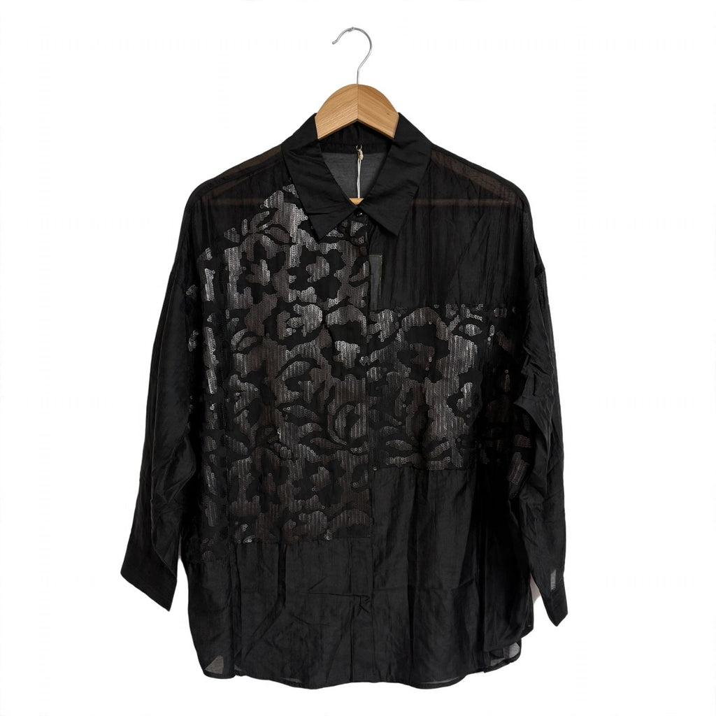 Camisa Curvy Erisa con lentejuelas florales - Las Cucadas