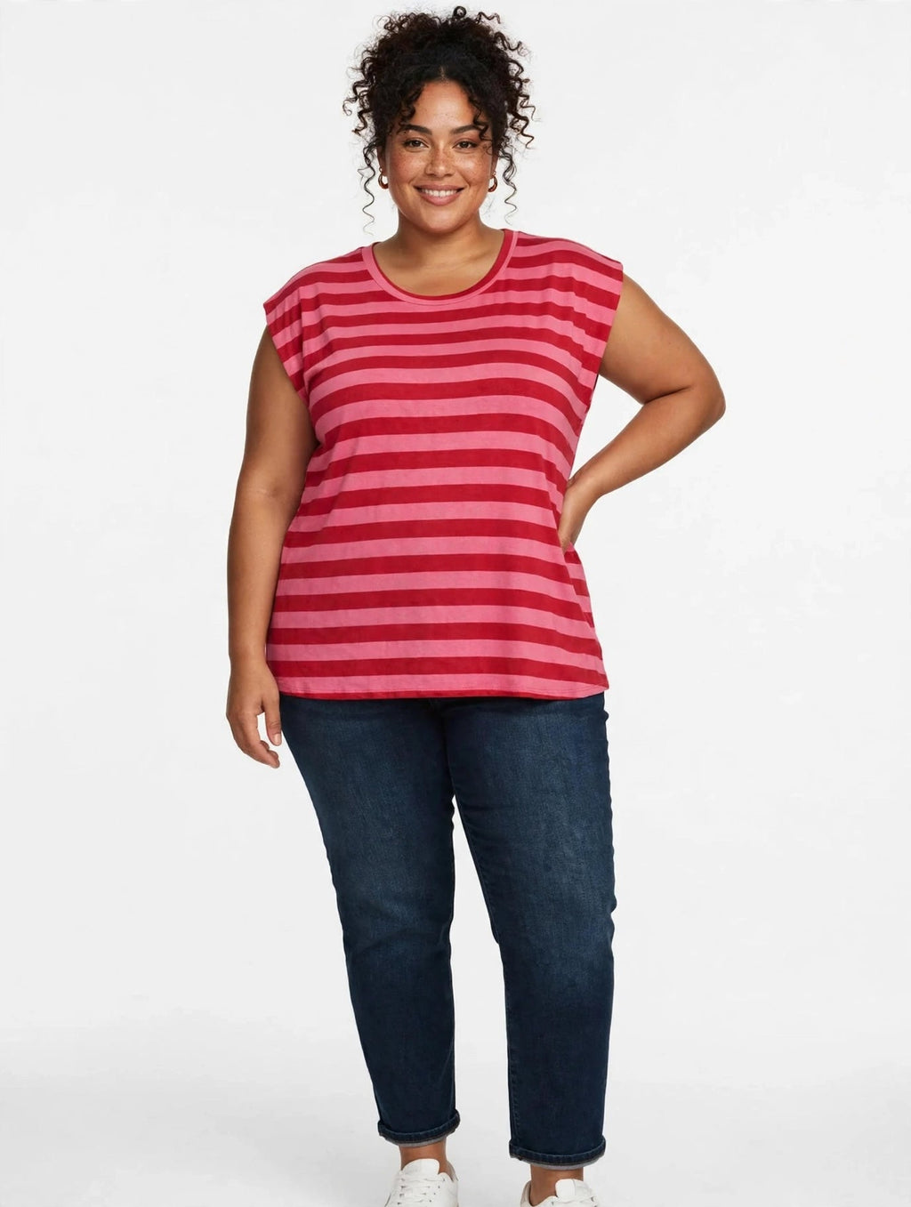 Camiseta Sin Mangas De Rayas Para Mujer - Las Cucadas