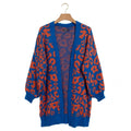 Cárdigan curvy de leopardo azul y naranja - Las Cucadas