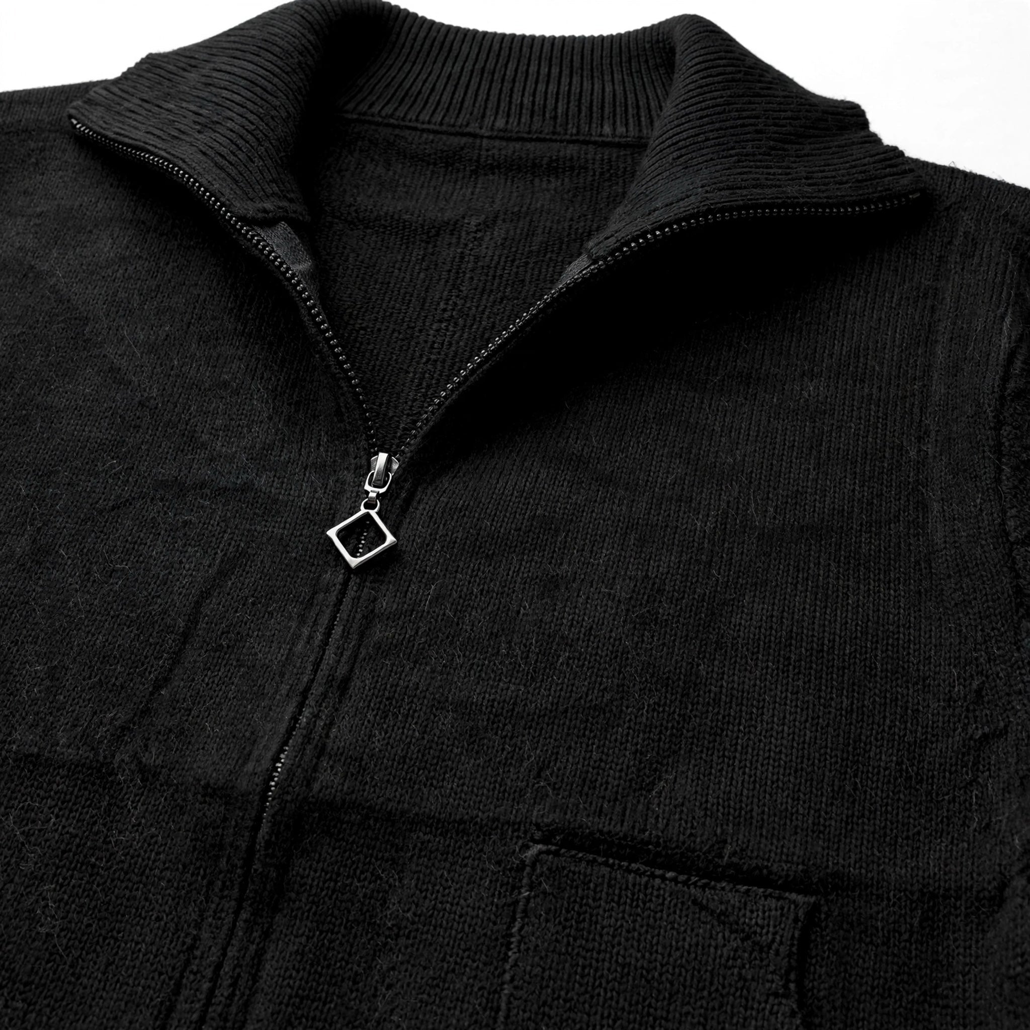 Cárdigan Punto Negro Cremallera Talla Grande - Las Cucadas