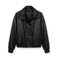 Chaqueta bomber curvy de efecto piel con cuello alto - Las Cucadas