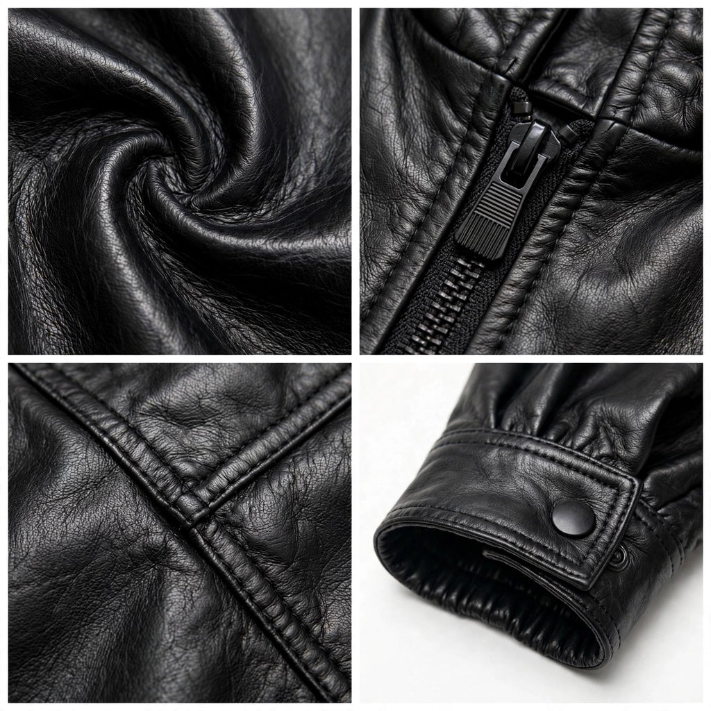 Chaqueta bomber curvy de efecto piel con cuello alto - Las Cucadas