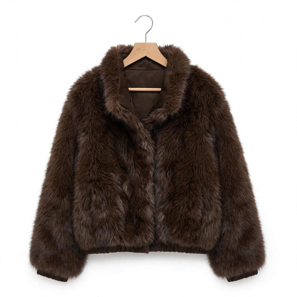 Chaqueta bomber reversible curvy marrón chocolate - Las Cucadas
