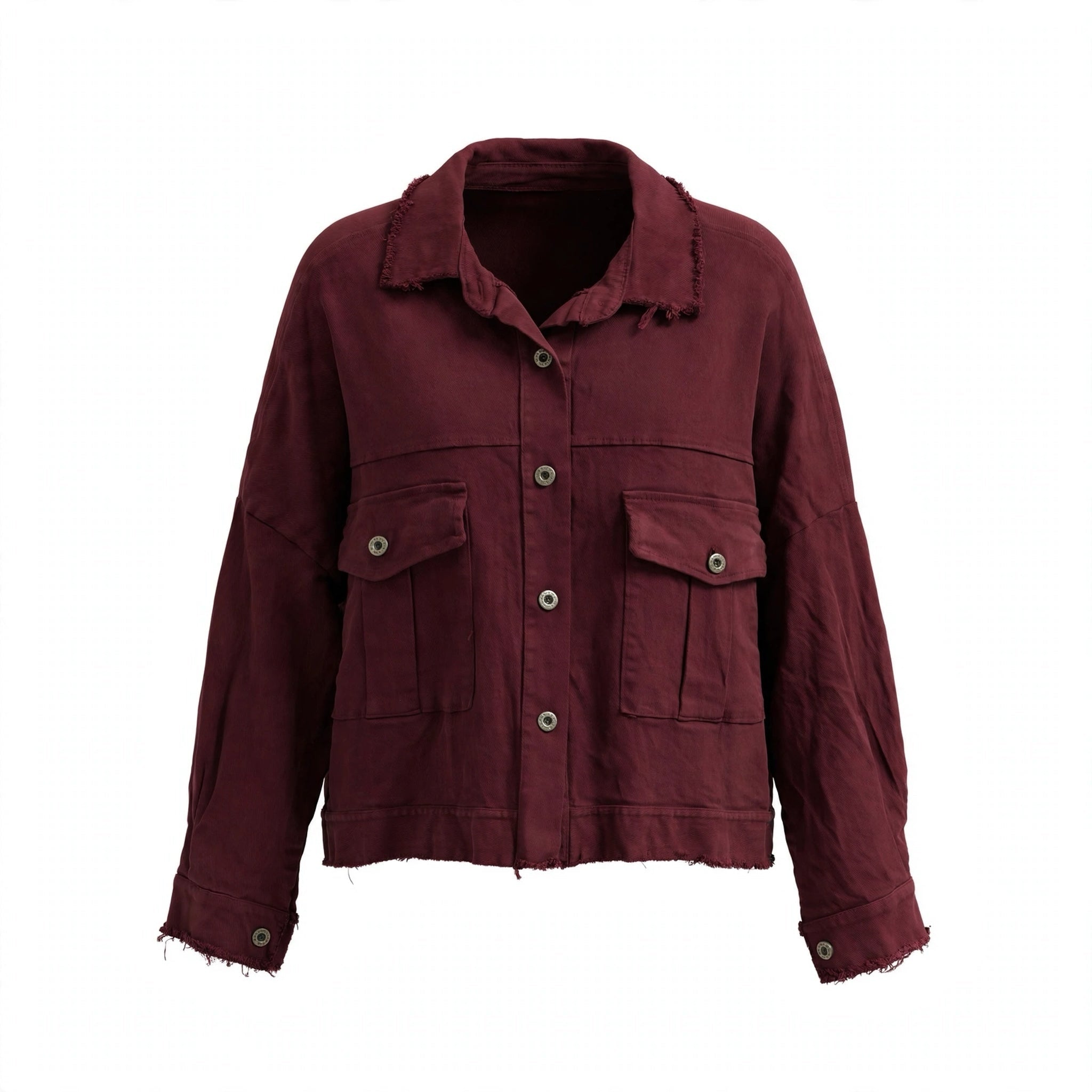 Chaqueta Estilo Camisero Vaquera Burdeos - Las Cucadas