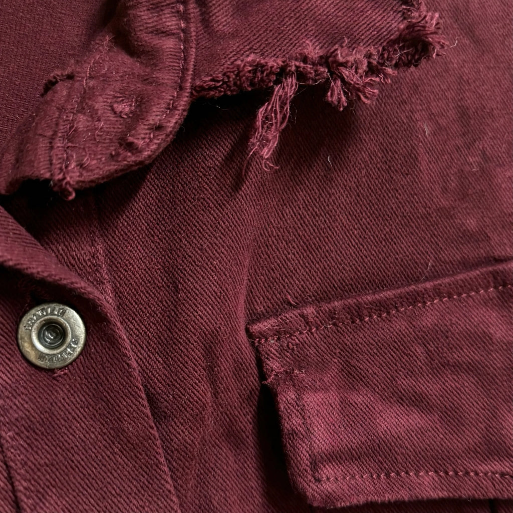 Chaqueta Estilo Camisero Vaquera Burdeos - Las Cucadas