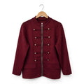 Chaqueta Estilo Militar Burdeos Mujer Talla Grande | Botones Dorados - Las Cucadas