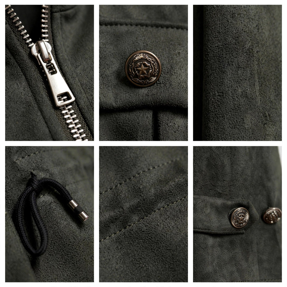 Chaqueta militar curvy verde oscuro efecto ante - Las Cucadas