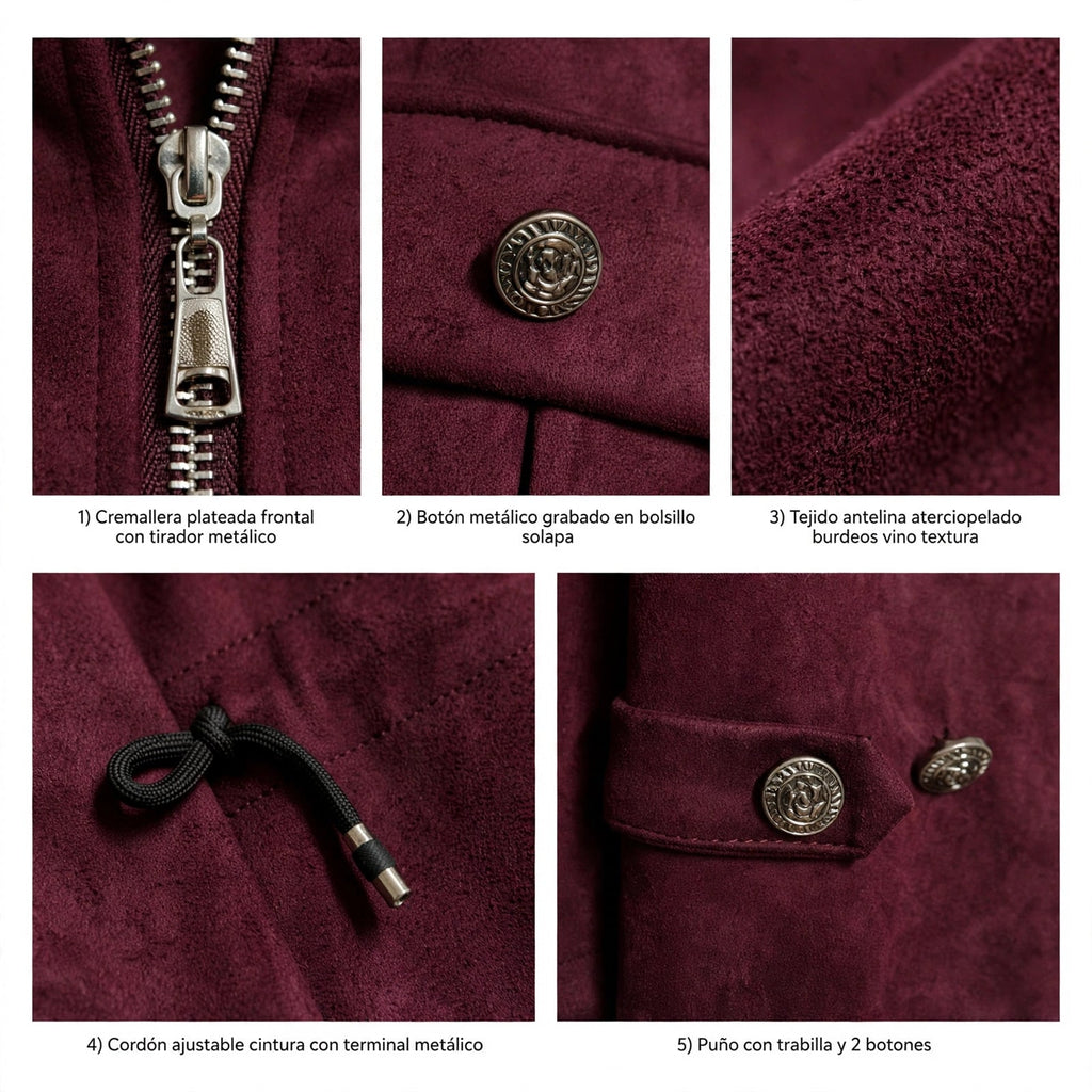 Chaqueta militar curvy verde oscuro efecto ante - Las Cucadas