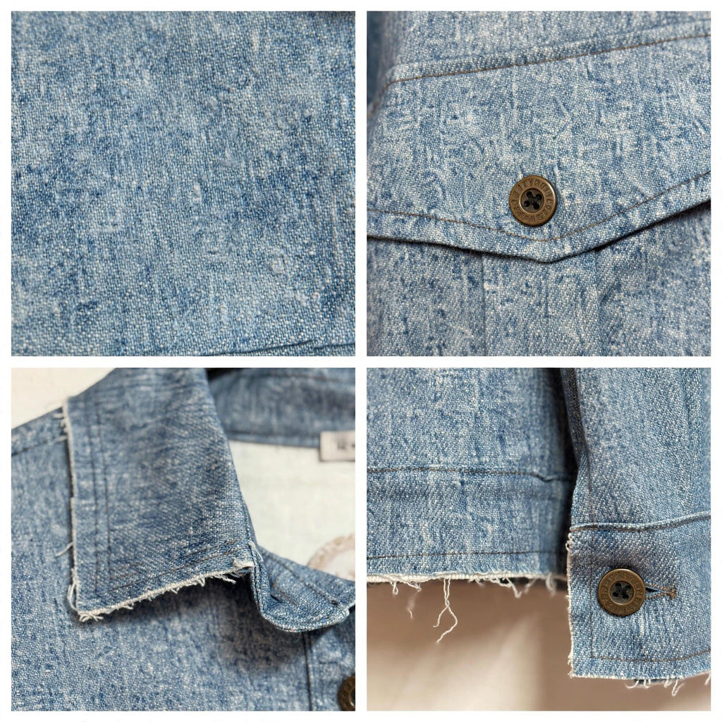Chaqueta vaquera curvy desgastada con bordes deshilachados - Las Cucadas