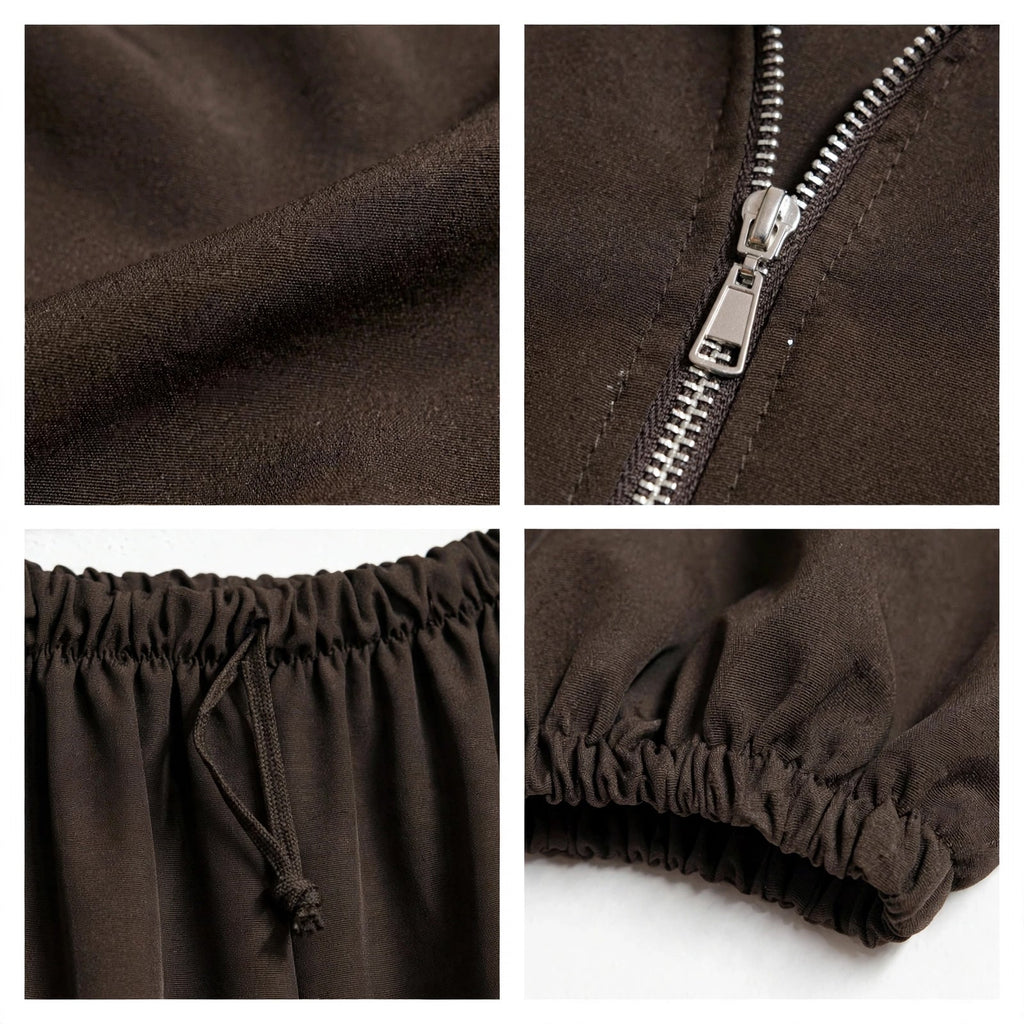 Conjunto curvy de chaqueta con cremallera y pantalón - Las Cucadas