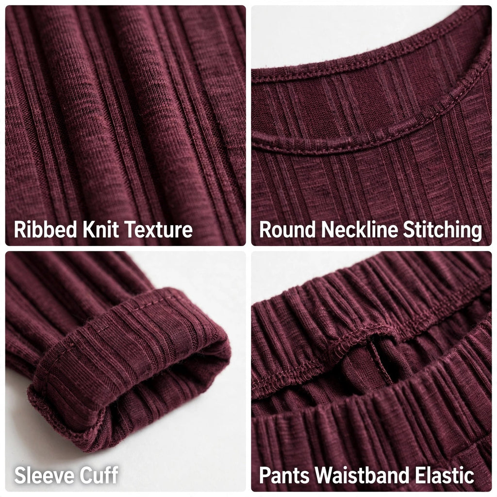 Conjunto Curvy de punto acanalado con pantalón ancho - Las Cucadas
