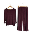 Conjunto Curvy de punto acanalado con pantalón ancho - Las Cucadas