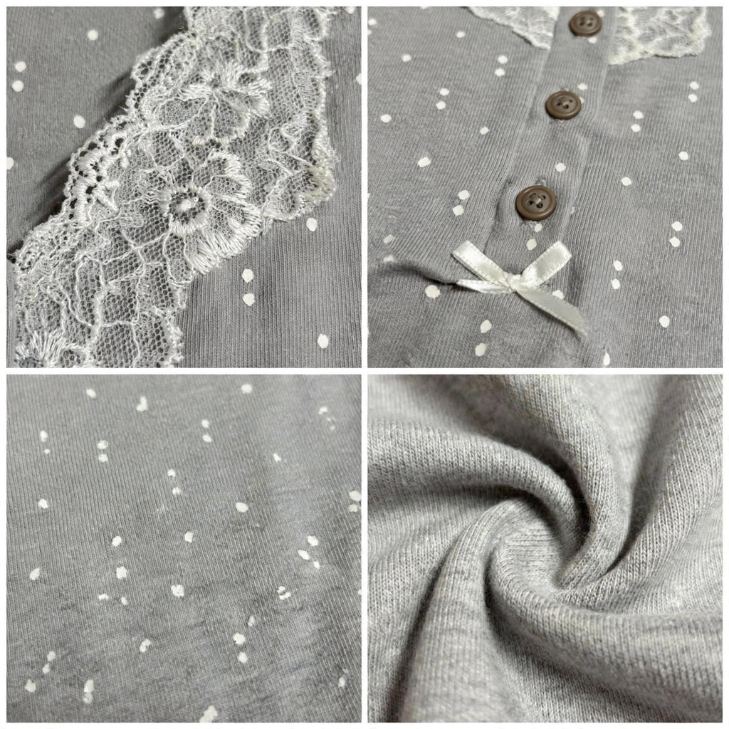Conjunto de pijama de dos piezas con encaje en talla grande - Las Cucadas