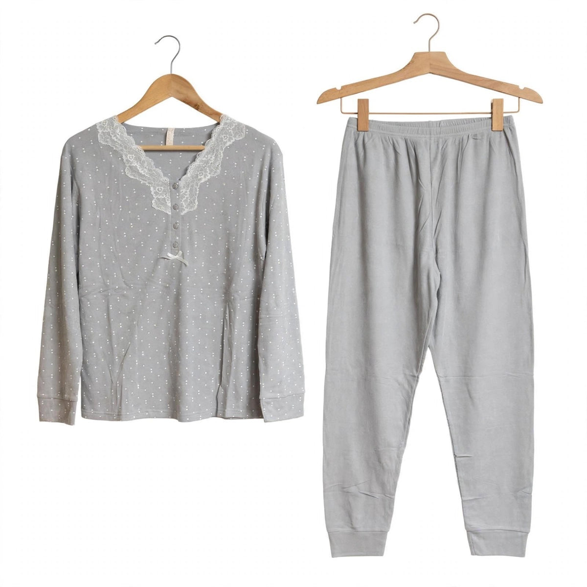 Conjunto de pijama de dos piezas con encaje en talla grande - Las Cucadas
