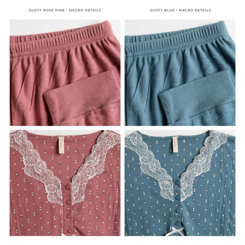 Conjunto de pijama de dos piezas con encaje en talla grande - Las Cucadas