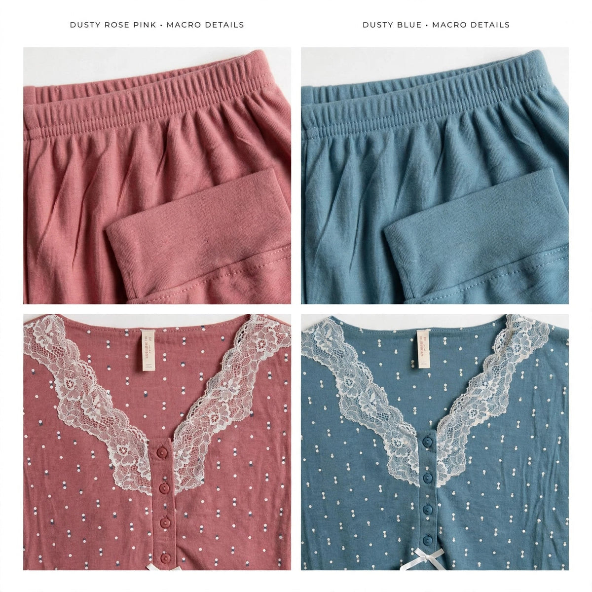 Conjunto de pijama de dos piezas con encaje en talla grande - Las Cucadas