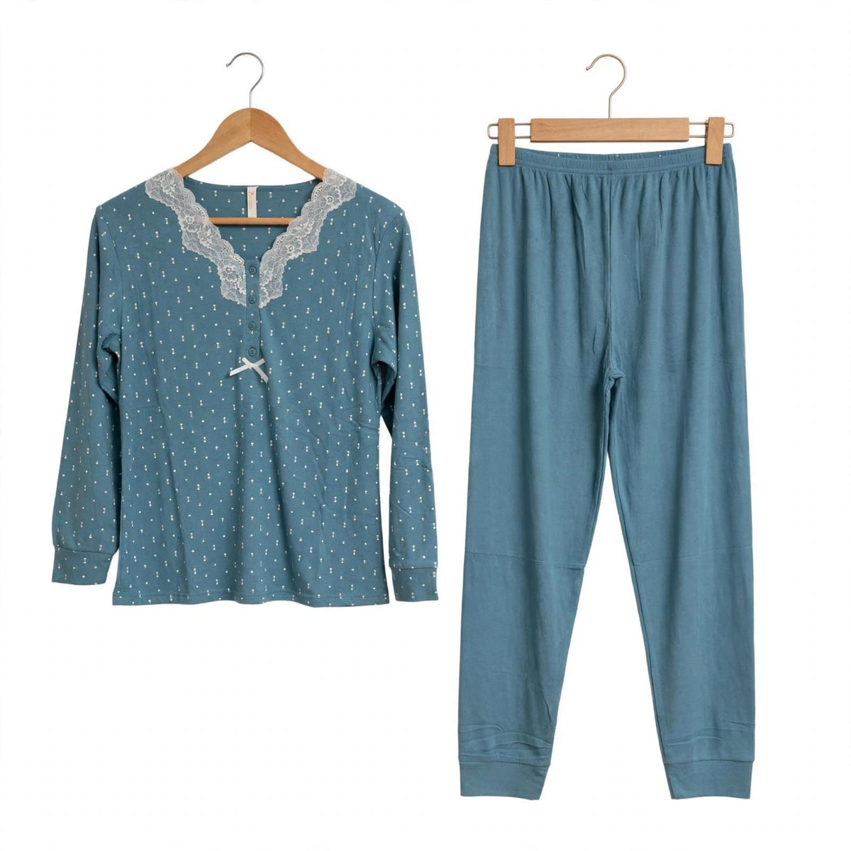 Conjunto de pijama de dos piezas con encaje en talla grande - Las Cucadas