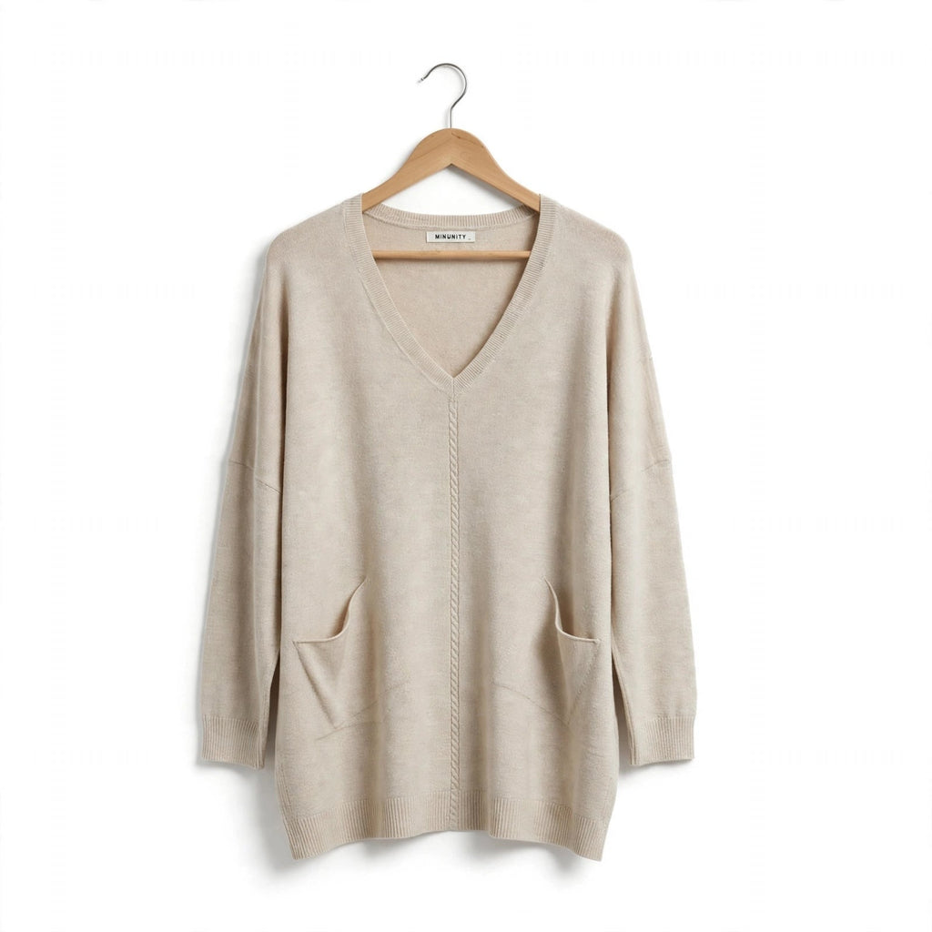 Conjunto De Punto De Dos Piezas Beige Para Mujer - Las Cucadas