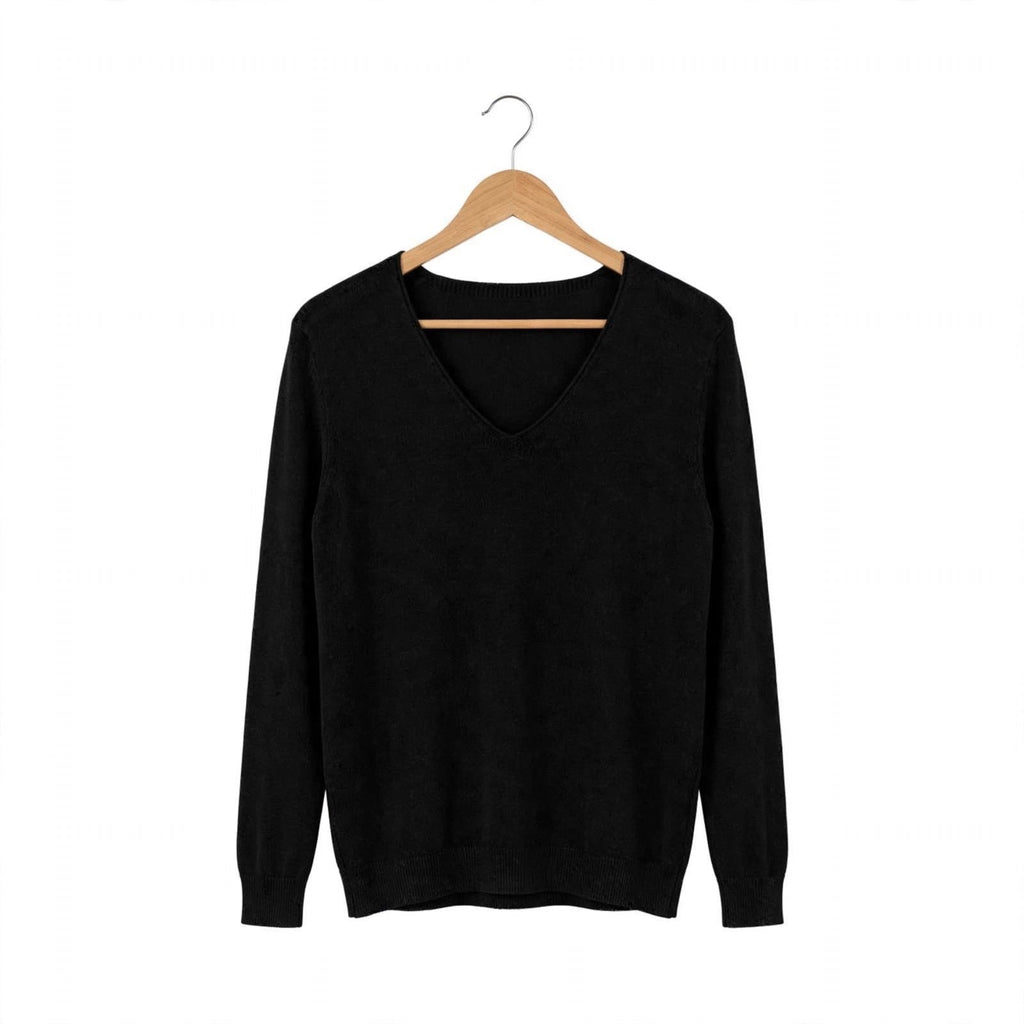 Jersey de punto con cuello en V en talla grande - Las Cucadas