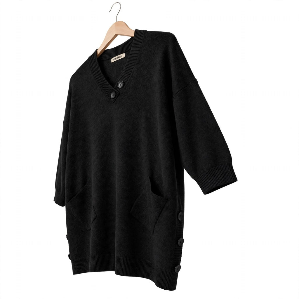 Jersey de Punto Con Cuello En V Y Bolsillos - Las Cucadas