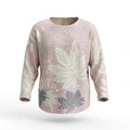 Jersey Punto Rosa Empolvado Estampado Botánico Hojas Talla Grande - Las Cucadas