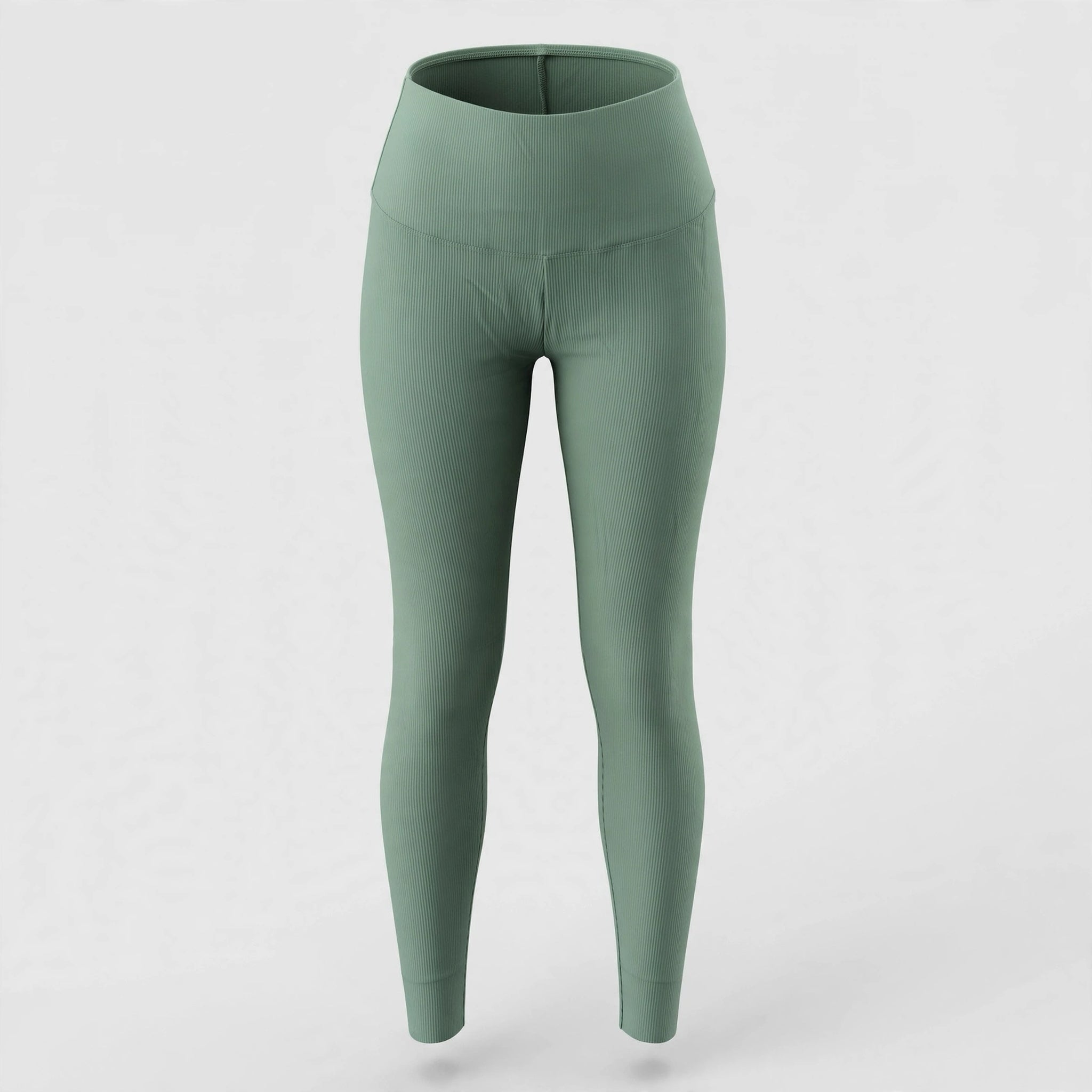 Leggings Canalé Verde Salvia Tiro Alto - Las Cucadas