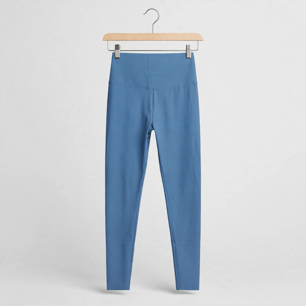 Leggings de Canalé Azul Tiro Alto - Las Cucadas