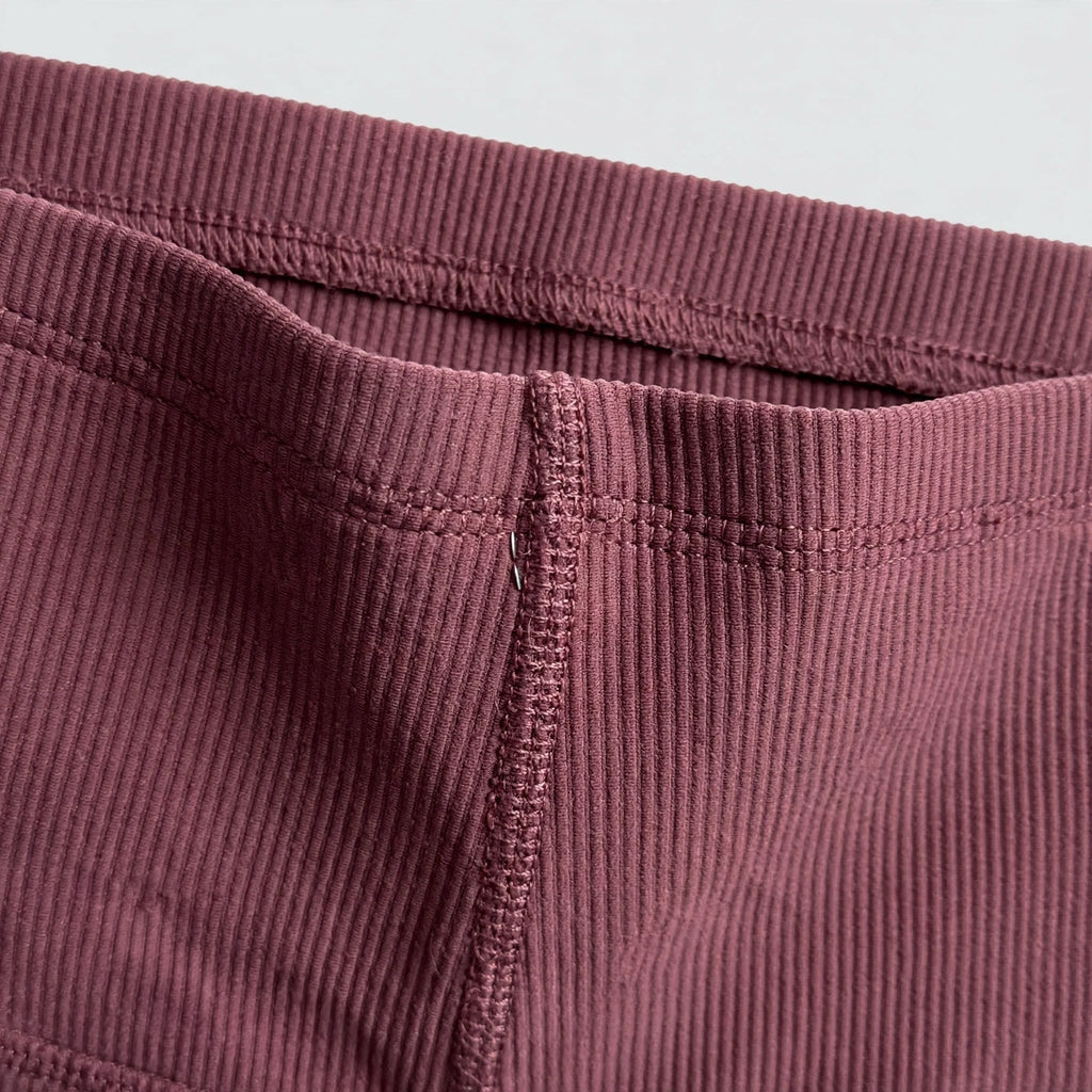Leggings de Canalé Rosa Tiro Alto - Las Cucadas