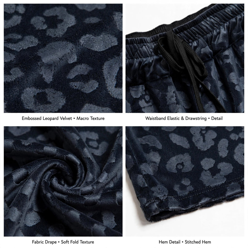 Pantalón Curvy de terciopelo con leopardo en relieve - Las Cucadas