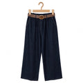 Pantalón vaquero curvy azul oscuro con cinturón - Las Cucadas